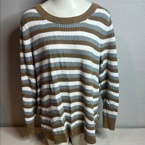 Lane Bryant Striped Ribbed Knit Sweater - Size 14/16